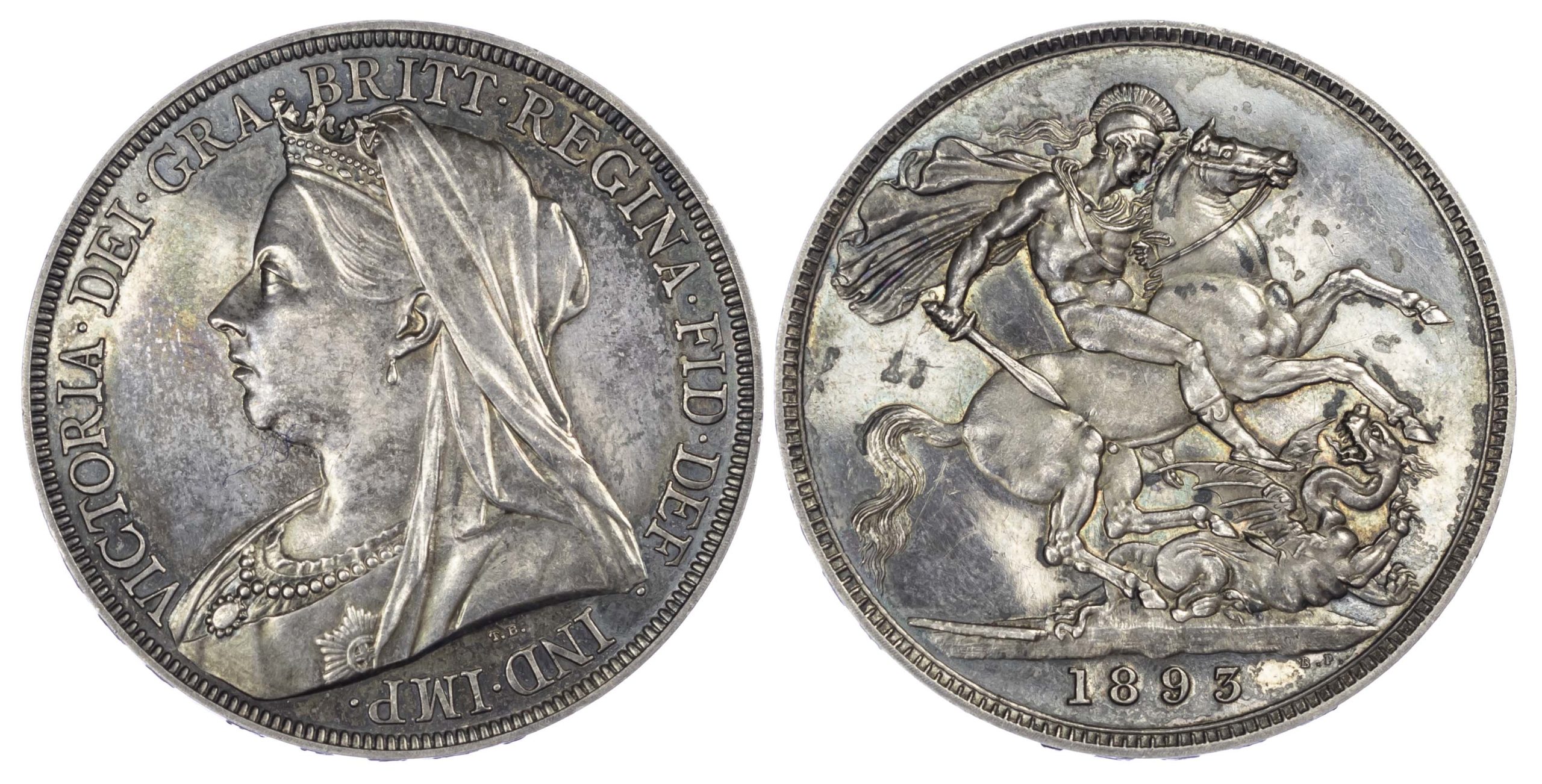 Victoria (1837-1901), Proof Crown, Old veiled bust, 1893 Victoria (1837-1901), Proof Crown, Old veiled bust, 1893
