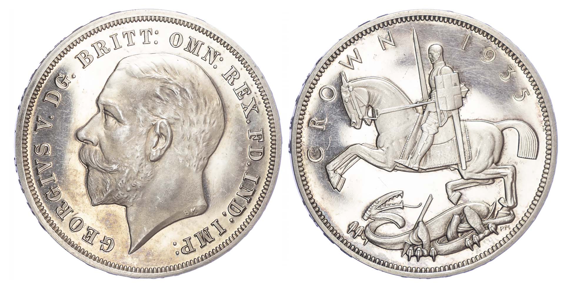 George V (1910-36), Raised edge Proof Crown, 1935