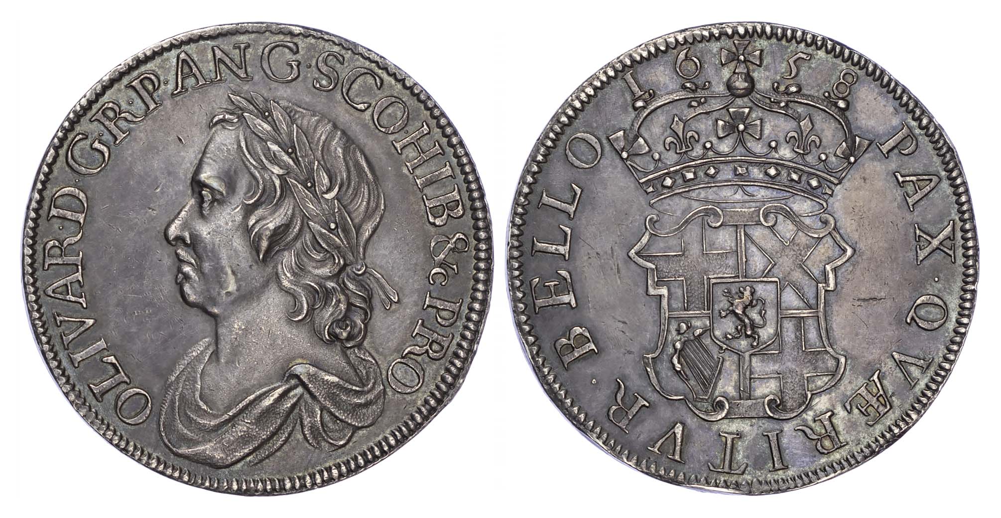 Cromwell (1656-58), Crown, 'Dutch Copy', dated 1658