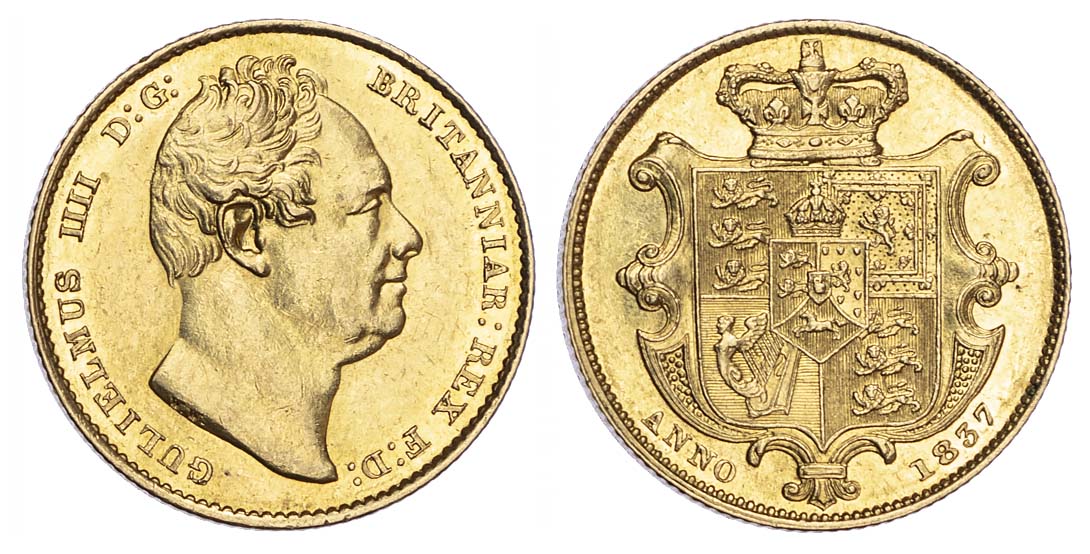 William IV (1830-37), Sovereign, 1837, (tailed 8 variety)
