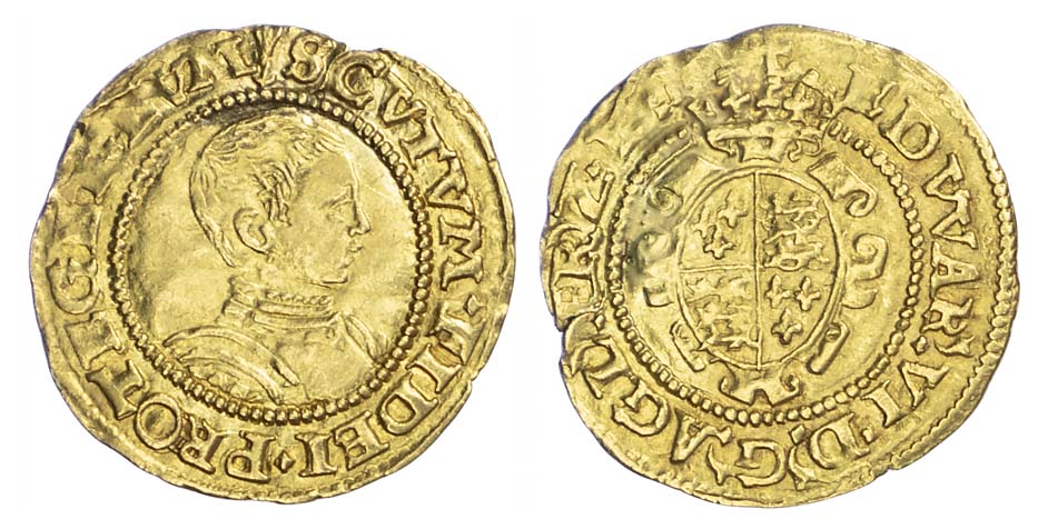 Edward VI 1547-53), Second Period, Gold Halfcrown, mintmark arrow