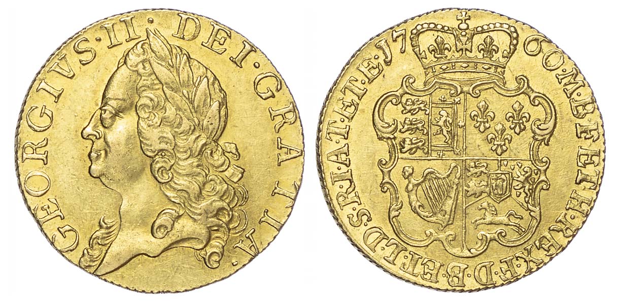 George II (1727-60), Guinea, 1760, older laureate head