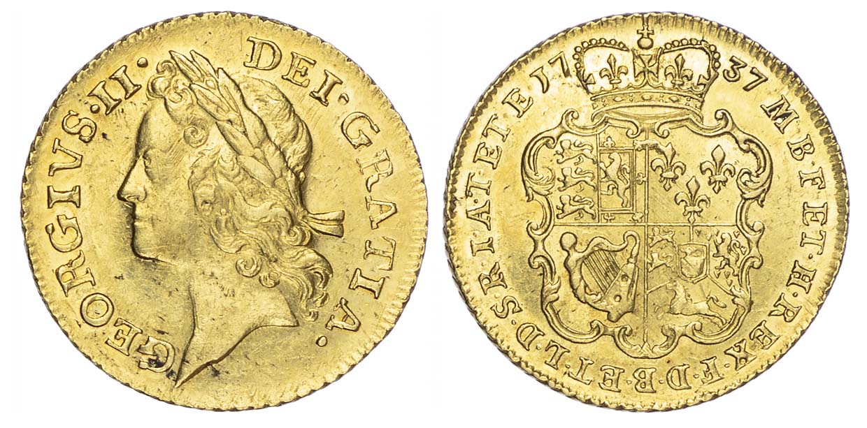 George II (1727-60), Guinea, 1737, second head