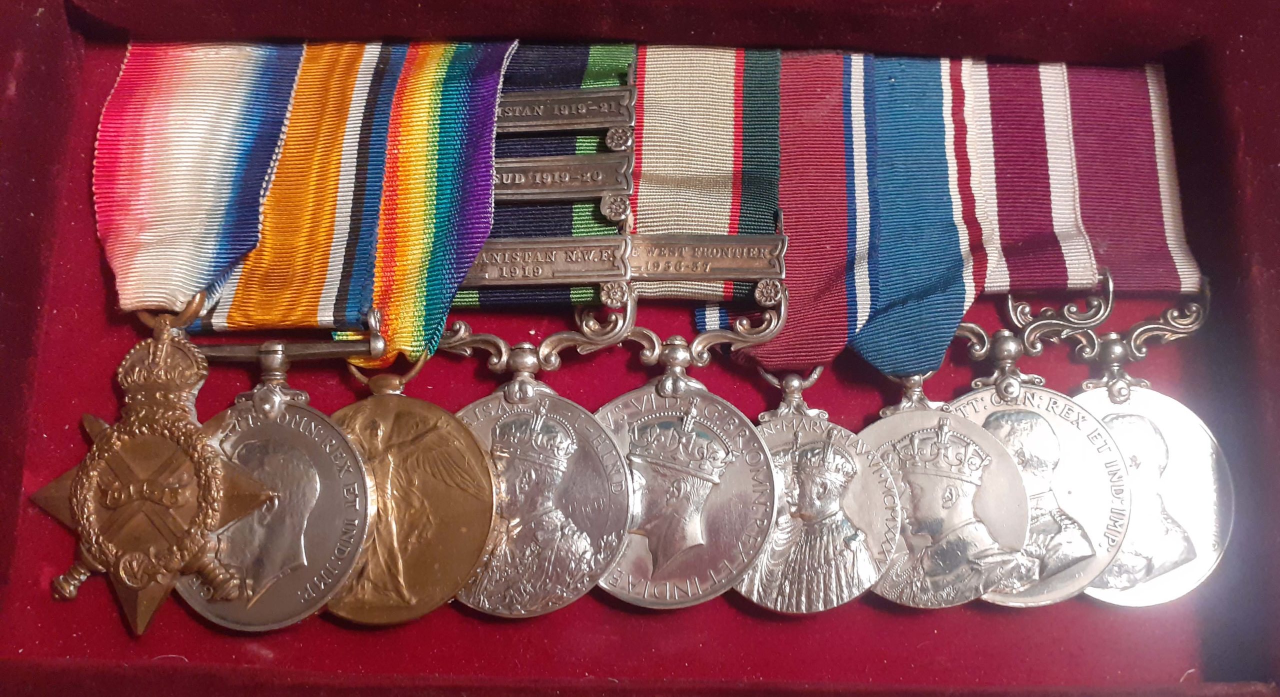 A Great War, Double India General Service Medal, Mesopotamia Meritorious Service, Long Service Group of 9 to Major Charles Frederick Rogers