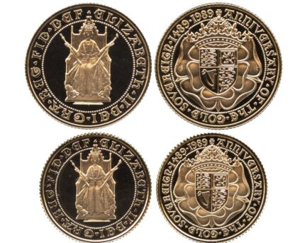 1989 Gold Proof Two Coin Set 500th Anniversary of the First Sovereign