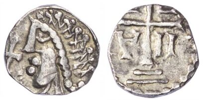 Merovingians, Marseille (around AD 700) AR Denier
