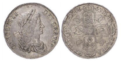 Charles II (1660-85), 1663 Crown, ANNO REGNI XV edge