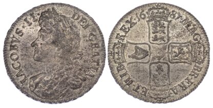 James II (1685-88), 1687 Crown, Second bust, Tertio edge