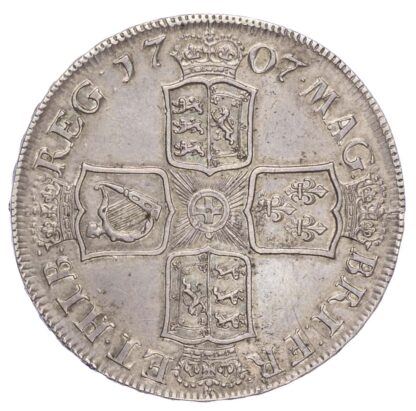 Anne (1702-14), Crown, 1707, E (Edinburgh) below, Sexto edge