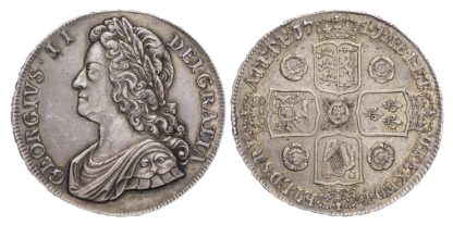 George II (1727-60), Crown, 1741, Roses in angles, young bust, edge Decimo Qvarto