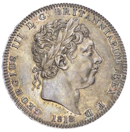 George III (1760-1820), Crown, 1818, LVIII edge