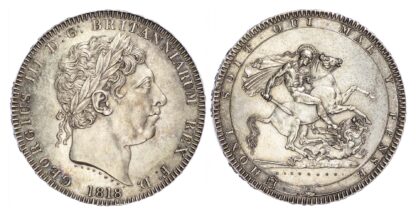 George III (1760-1820), Crown, 1818, LIX edge