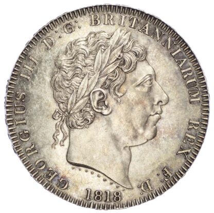 George III (1760-1820), Crown, 1818, LIX edge