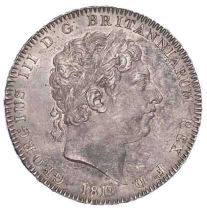George III (1760-1820), Crown, 1819 LX (no stop after TUTAMEN)