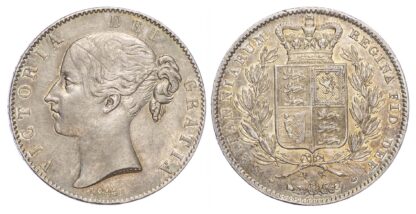 Victoria (1837-1901), Crown, 1844, young head, Cinquefoil stops