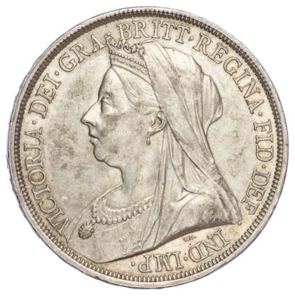 Victoria (1837-1901), Crown, 1893, LVI edge, Old veiled bust