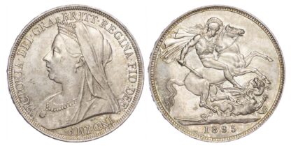 Victoria (1837-1901), 1895, Crown, LIX edge, old veiled bust