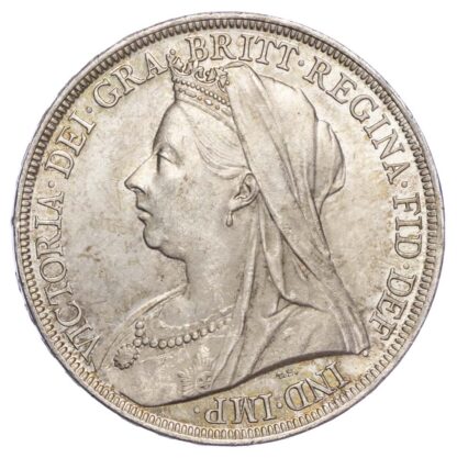 Victoria (1837-1901), 1895, Crown, LIX edge, old veiled bust