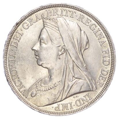 Victoria (1837-1901), 1896, Crown, LX edge, old veiled bust