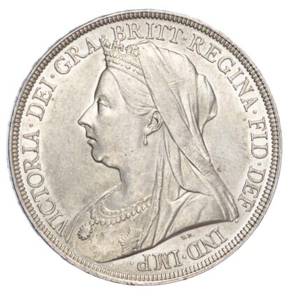 Victoria (1837-1901), 1896, Crown, LX edge, old veiled bust