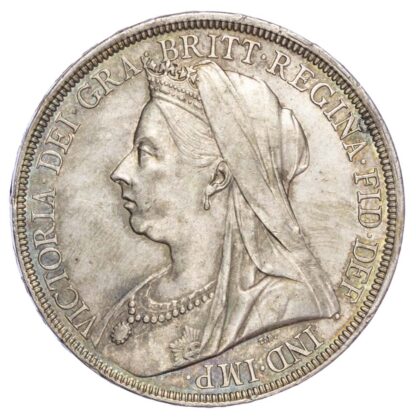 Victoria (1837-1901), 1897, Crown, LXI edge, old veiled bust