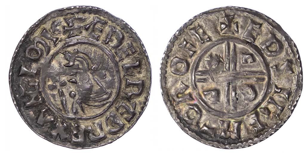 Aethelred II (978-1016), Crux Penny, Rochester mint