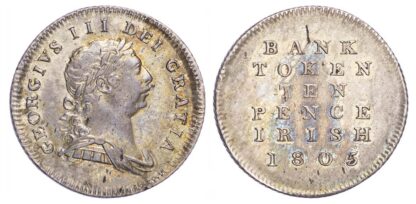 Ireland, George III (1760-1820), Bank of Ireland 10 Pence, 1805