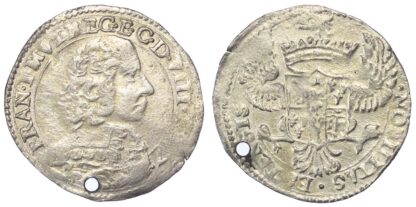 Italy, MODENA, FRANCESCO I D'ESTE, 1/2 LIRA, 1657
