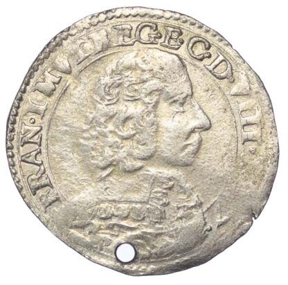 Italy, MODENA, FRANCESCO I D'ESTE, 1/2 LIRA, 1657