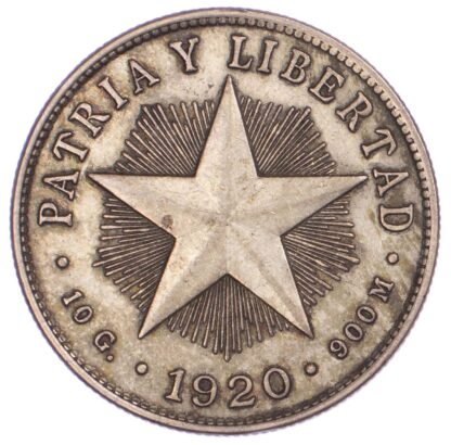 Cuba, First Republic, Silver 40 Centavos, 1920