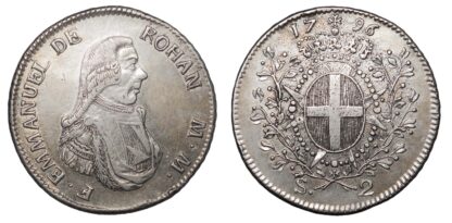 Malta, Sovereign Military Order of Malta, Emmanuel de Rohan, 2 Scudi, 1796