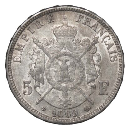 France, Second Empire, Napoleon III, 5 Francs, 1869 BB