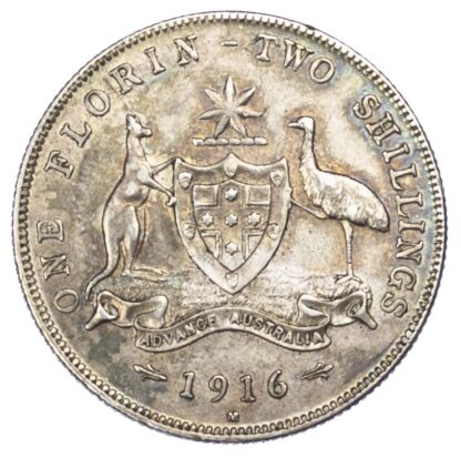 Australia, George V, Florin, 1916 M