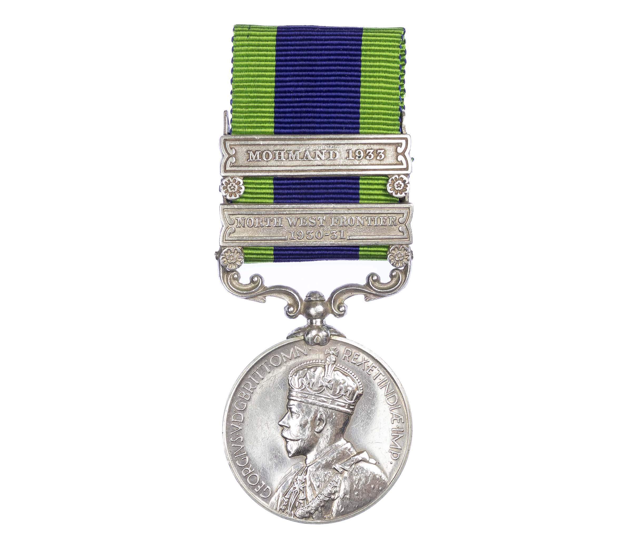 India General Service Medal 1908-1935, GVR, two clasps North West Frontier 1930-31, Mohmand 1933, to Driver Chattar Singh