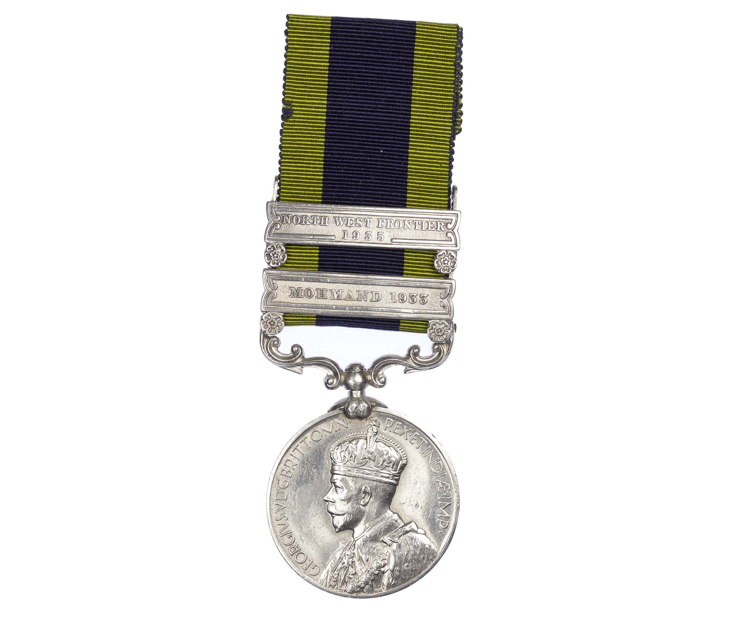 India General service Medal, two clasps, Mohmand 1933, North West Frontier 1935, to Sweeper Sanawaria