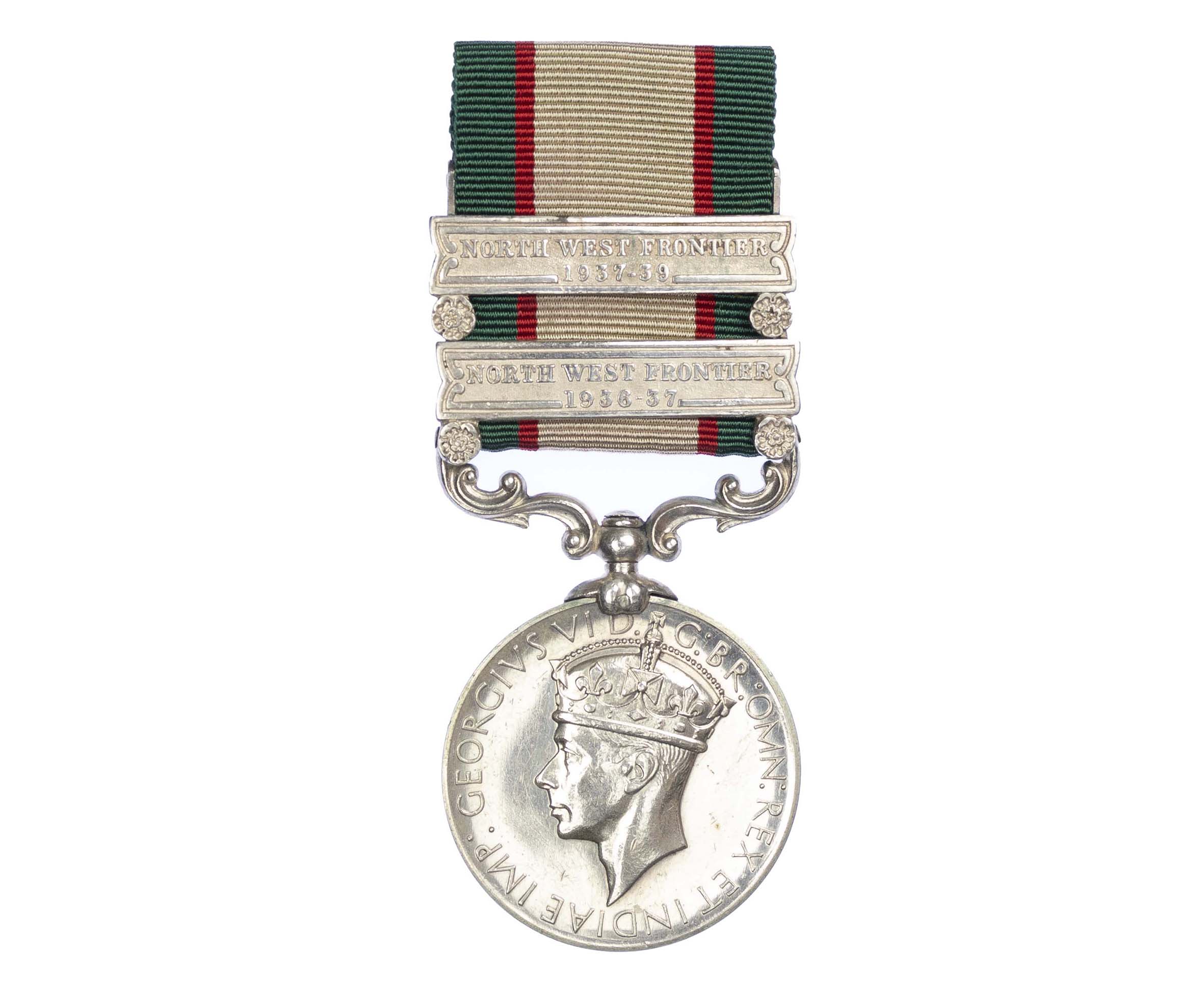 India General Service Medal 1936-39, two clasps, to Havildar Wali Mohd