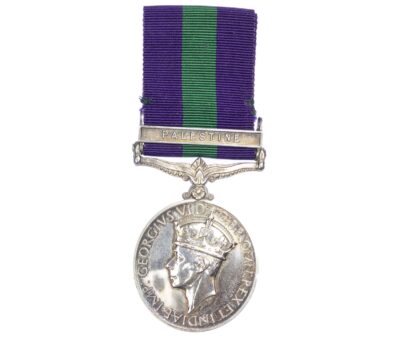 General Service Medal 1918-62, GVIR, one clasp Palestine, to B. Constable W. Rowe