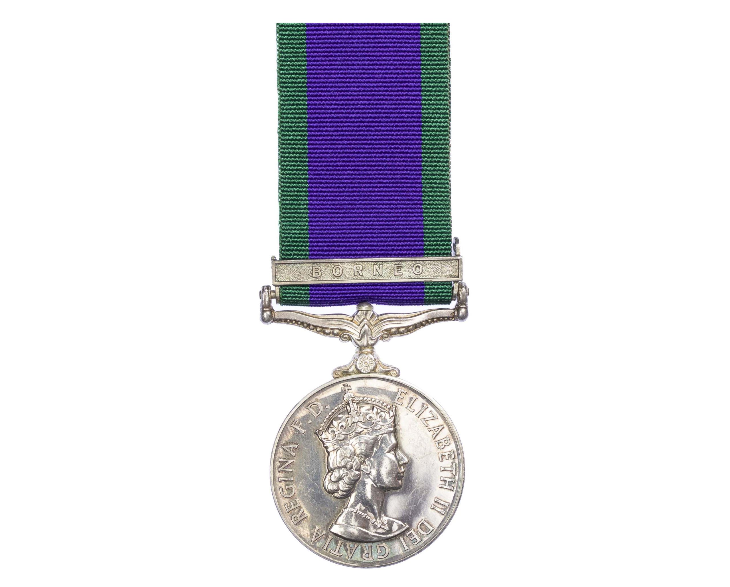 General Service Medal 1962-2007, one clasp, Borneo, to Police Constable Edwin Mancha Ak Guruntang