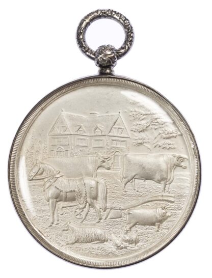 Agricultural prize medal, Staffordshire Agricultural Society silver cased medal 1923