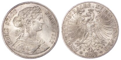 German States, Free Imperial City of Frankfurt, Silver 2 Thaler, 1866