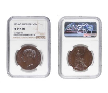 1853 Proof Victoria Copper Penny PF64+