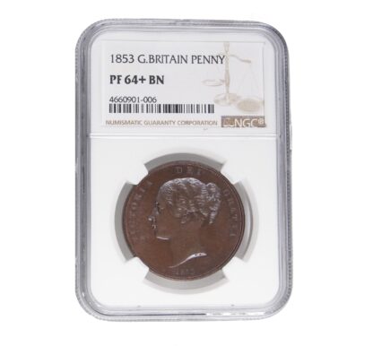 1853 Proof Victoria Copper Penny PF64+
