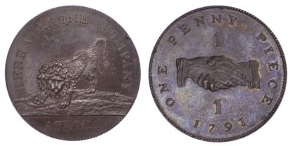 Sierra Leone, bronzed proof penny, 1791