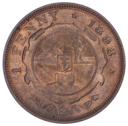 South Africa, Z.A.R, Paul Kruger bronze penny, 1898