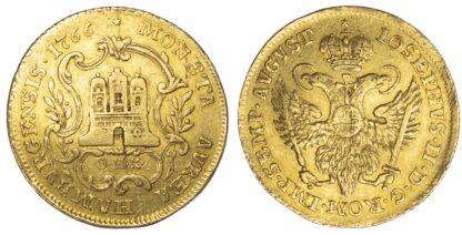 Germany, Free City of Hamburg, gold 2 Ducats, in the name of Joseph II, 1766