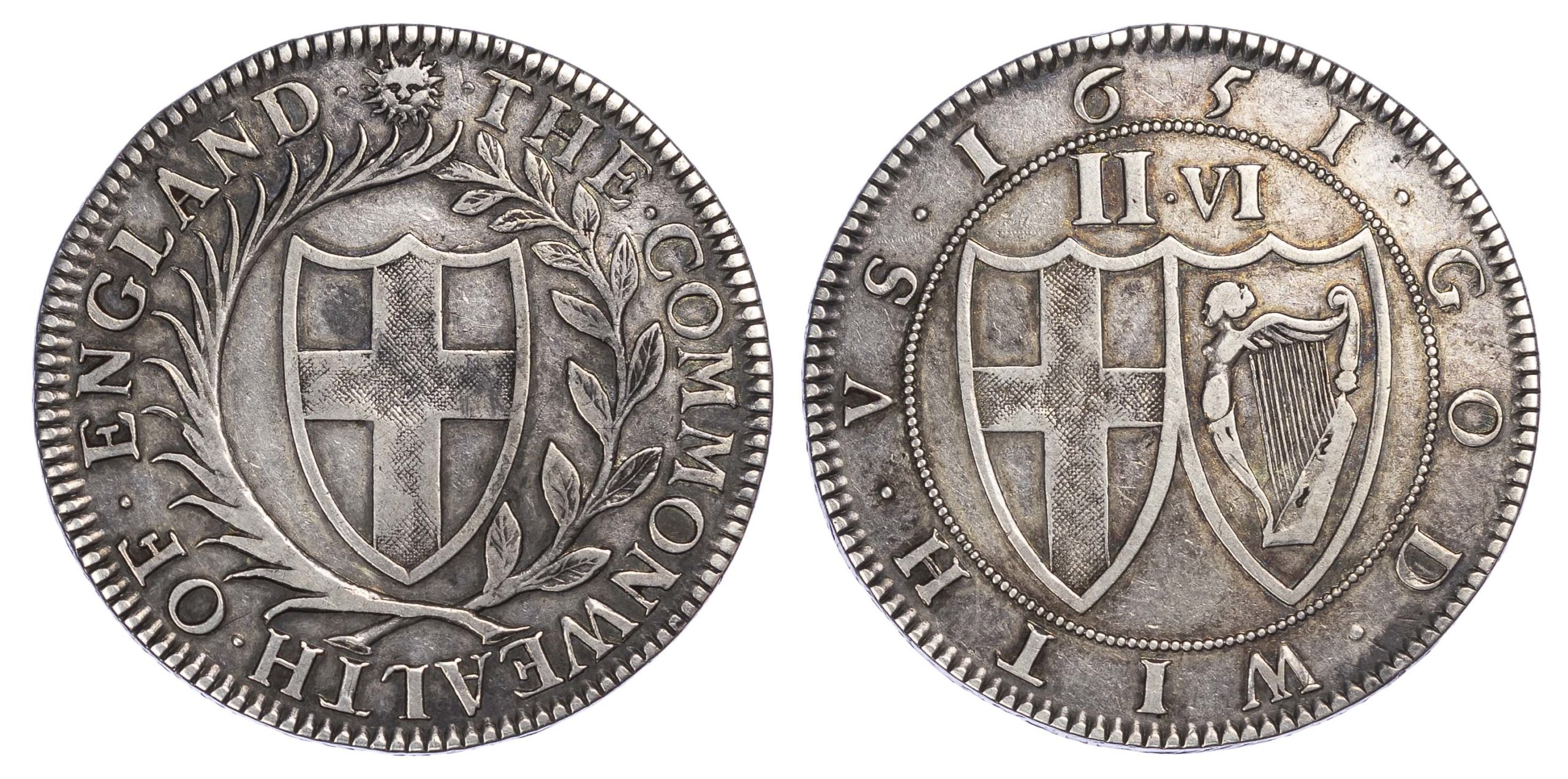 Commonwealth (1649-60), Pattern Halfcrown, 1651, Blondeau Commonwealth (1649-60), Pattern Halfcrown, 1651, Blondeau