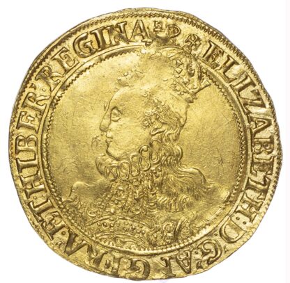 Elizabeth I (1558-1603), Sixth issue, Pound, initial mark key over woolpack (c.1594-98)