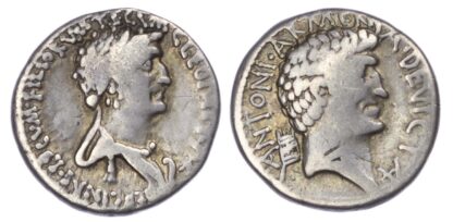 Mark Anthony and Cleopatra, Silver Denarius