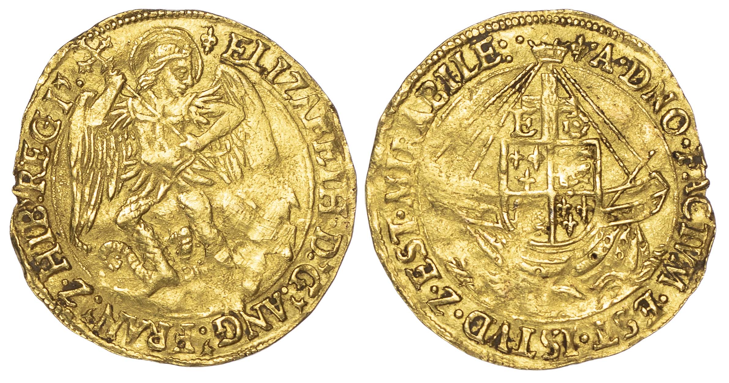 Elizabeth I (1558-1603), first issue, Angel, mintmark lis (1559-60)