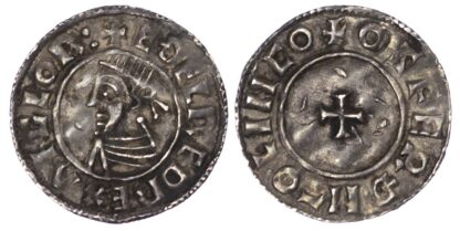 Aethelred II (978-1016), Penny, Last small Cross, Lincoln Mint